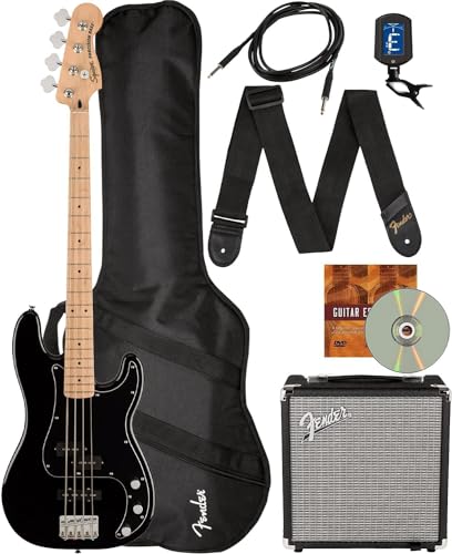 Fender Squier Affinity Precision Bass PJ - Black w/ Rumble 15 Amplifier