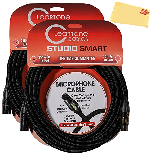 Cleartone 25-Foot Studio Smart Microphone Cable, 18 AWG - 2 Pack