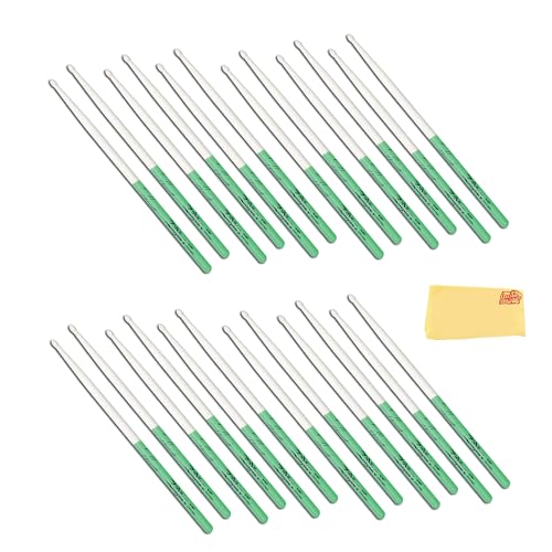 Zildjian 5A Maple Green DIP Drumsticks - 12-Pack Bundle with Austin Bazaar Polishing Cloth