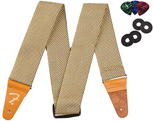 Fender Guitar Strap - Vintage Tweed w/ Black Strap Blocks