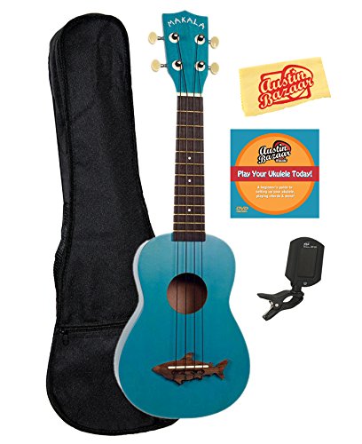 Kala MK-SS-BLU Makala Shark Soprano Ukulele - Mako Blue w/ Gig Bag