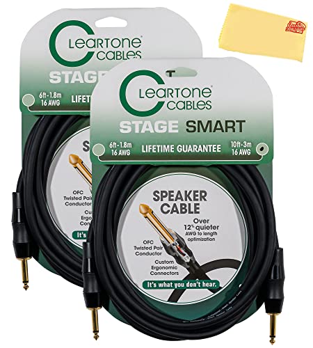 Cleartone 10-Foot Stage Smart Speaker Cable, 16 AWG - 2 Pack