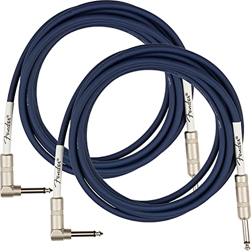 Fender 10-Foot Original Instrument Cable, Straight-Angled, Midnight Blue - 2 Pack