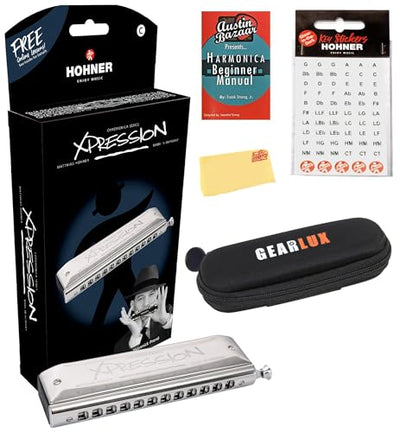 Hohner Xpression Chromatic Harmonica - Key of C w/ Key Stickers