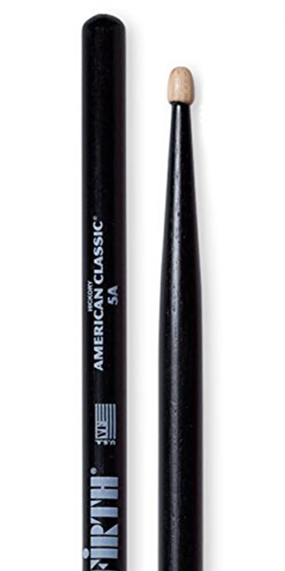 Vic Firth American Classic 5A Black Drumsticks - 3 Pairs with Austin Bazaar Polishing Cloth