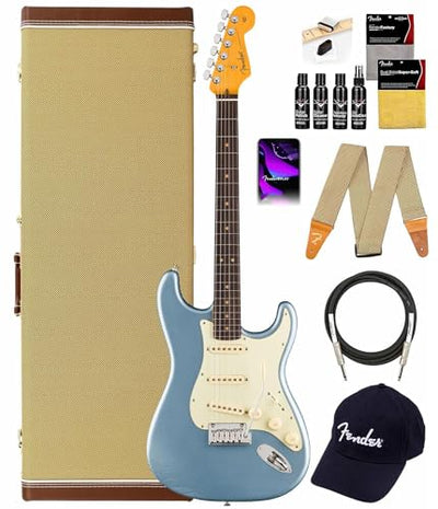Fender American Ultra Luxe Vintage '60s Stratocaster - Ice Blue Metallic w/ Guitar Cleaning Kit