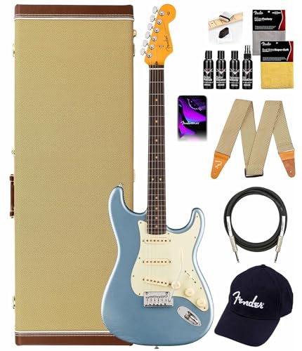 Fender American Ultra Luxe Vintage '60s Stratocaster - Ice Blue Metallic w/ Guitar Cleaning Kit