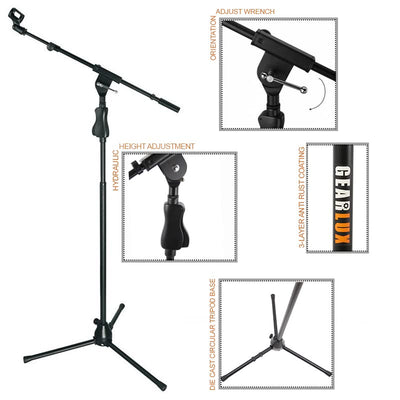 Gearlux Microphone Stand with Orientation Adjustment and Hydraulic Height Adjustment