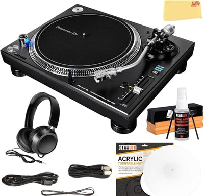 Pioneer DJ PLX-1000 Professional Direct Drive Turntable - Black w/ Headphones