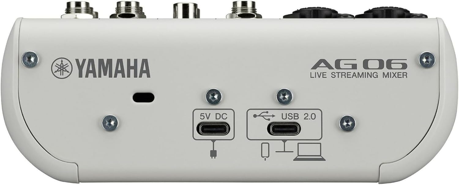 Yamaha AG06MK2 6-Channel Live Streaming Loopback Audio USB Mixer - White