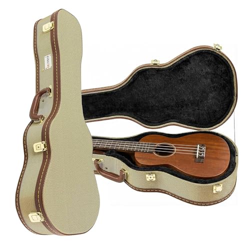 Gearlux Soprano Ukulele Hard Case - Gold Tweed (21-Inch Length)