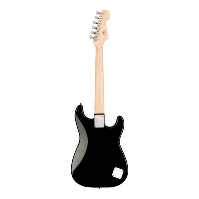 Fender Squier 3/4-Size Kids Mini Strat Electric Guitar, Left Handed - Black w/ Amplifier