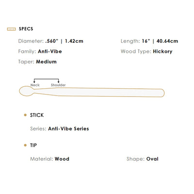 Zildjian 5A Anti-Vibe Wood Drumsticks - 3 Pack