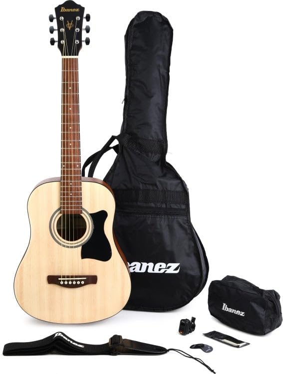 Ibanez IJV30 JamPack 3/4-Size Mini Dreadnought Acoustic Guitar Pack - Open Pore Natural