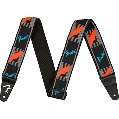 Fender Neon Monogrammed 2-Inch Guitar Strap - Blue and Orange