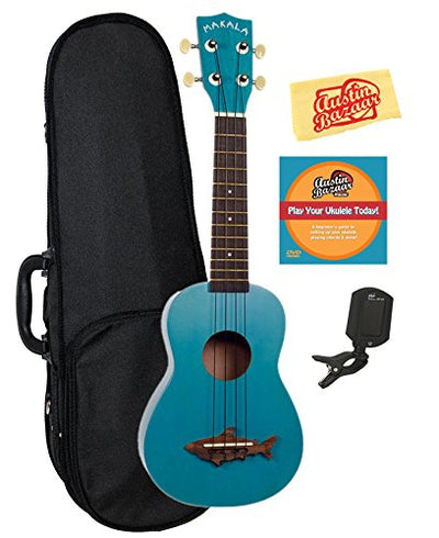 Kala MK-SS-BLU Makala Shark Soprano Ukulele - Mako Blue w/ Hard Case