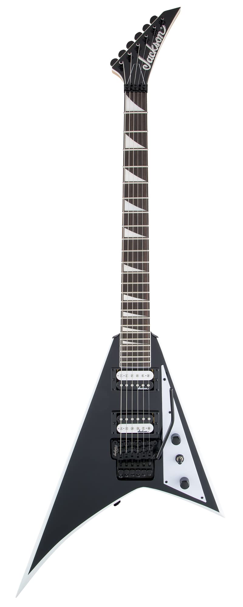 Jackson JS Series JS32 Rhoads Electric Guitar - Black with White Bevels w/ Instrument Cable