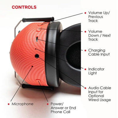 Vic Firth Bluetooth Isolation Headphones - Red w/ Practice Tips