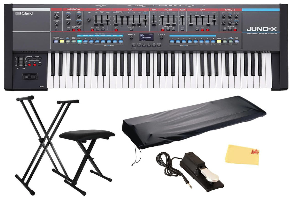 Roland Juno-X 61-Key Programmable Polyphonic Keyboard Synthesizer w/ Roland DP-10 Damper Pedal