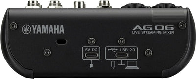 Yamaha AG06MK2 6-Channel Live Streaming Loopback Audio USB Mixer - Black