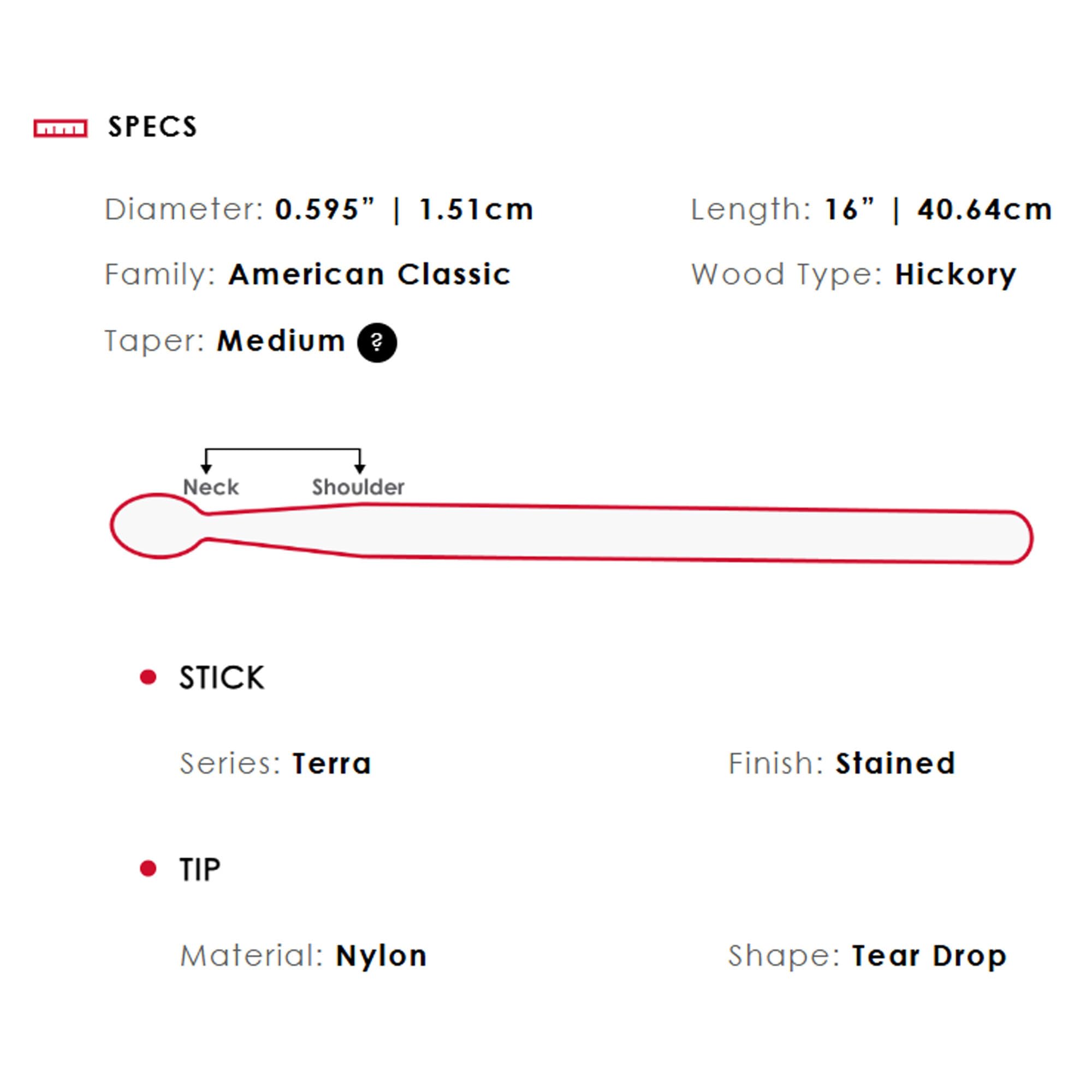 Vic Firth American Classic 5B Terra Nylon Tip Drumsticks - 12 Pack