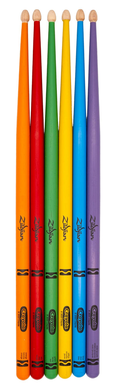 Zildjian ZKIDS Crayola Kids Drumsticks - 4 Pack w/ Practice Pad