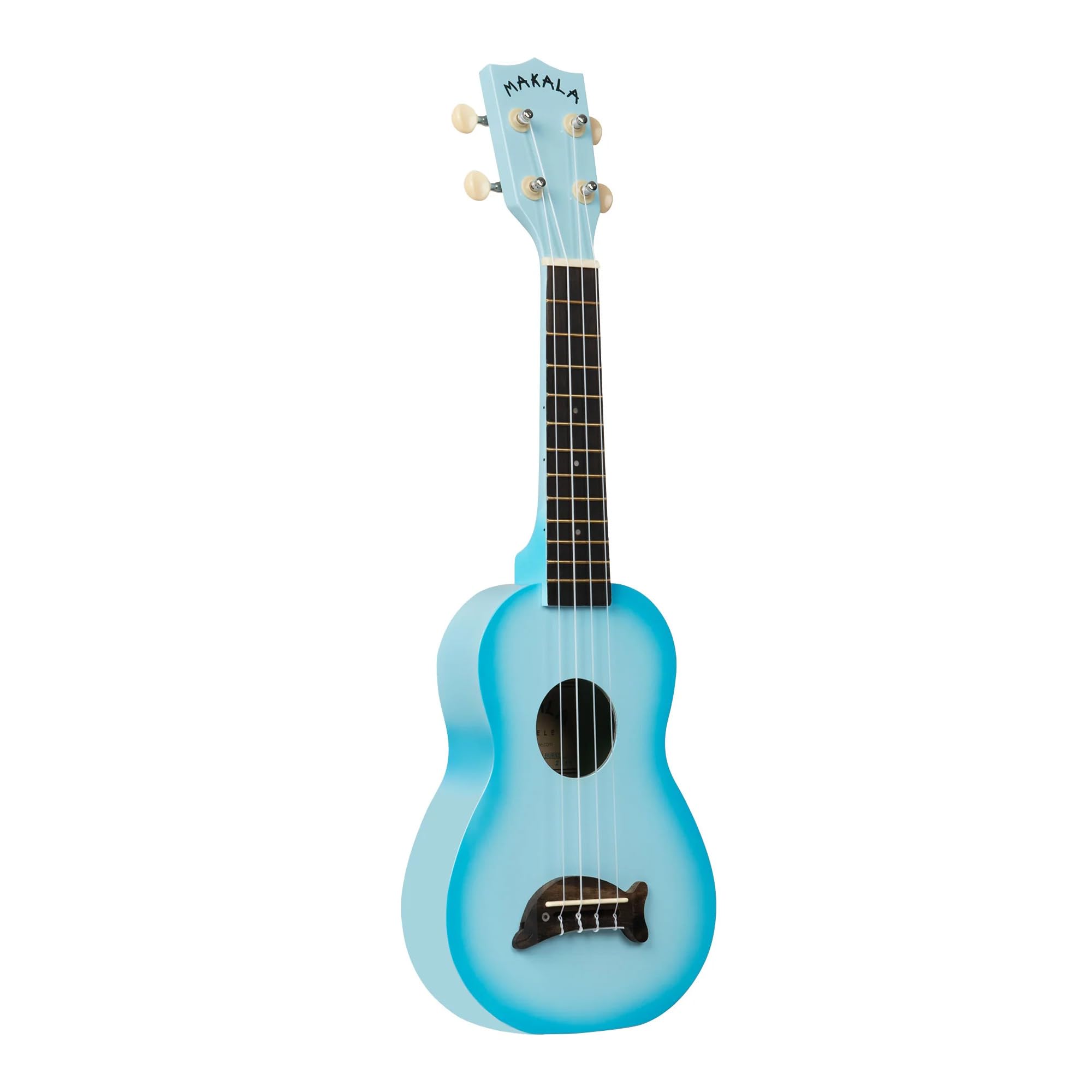Kala MK-SD-LBBURST Makala Dolphin Soprano Ukulele - Light Blue Burst w/ Hard Case