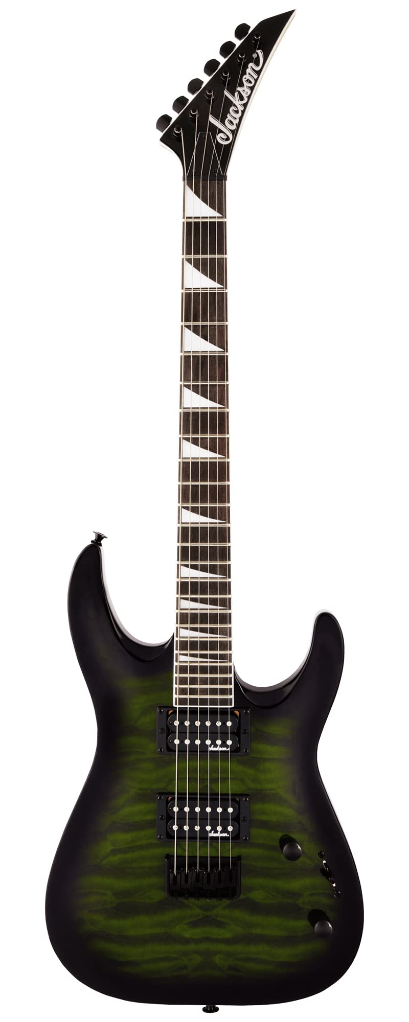 Jackson JS Series Dinky Arch Top JS32Q DKA HT Electric Guitar - Transparent Green Burst w/ Instrument Cable