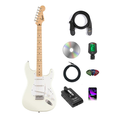 Fender Squier Sonic Stratocaster - Arctic White w/ Mustang Micro