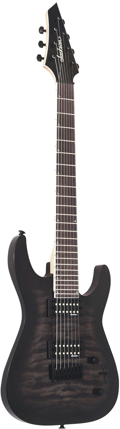 Jackson Dinky Arch Top JS22Q-7 Electric Guitar - Transparent Black Burst w/ Instrument Cable