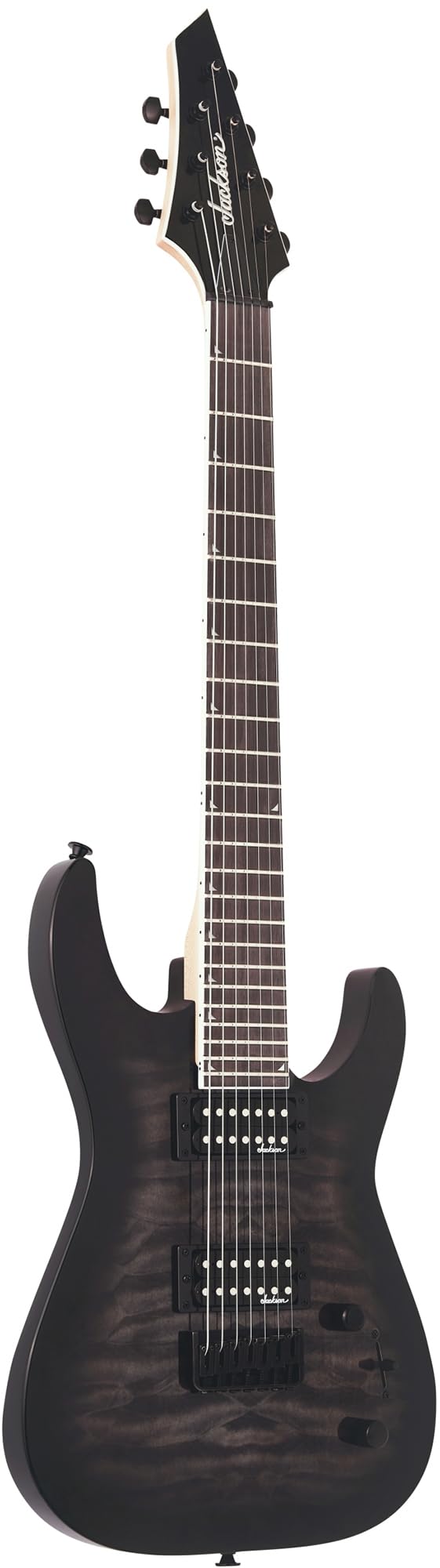 Jackson Dinky Arch Top JS22Q-7 Electric Guitar - Transparent Black Burst w/ Instrument Cable