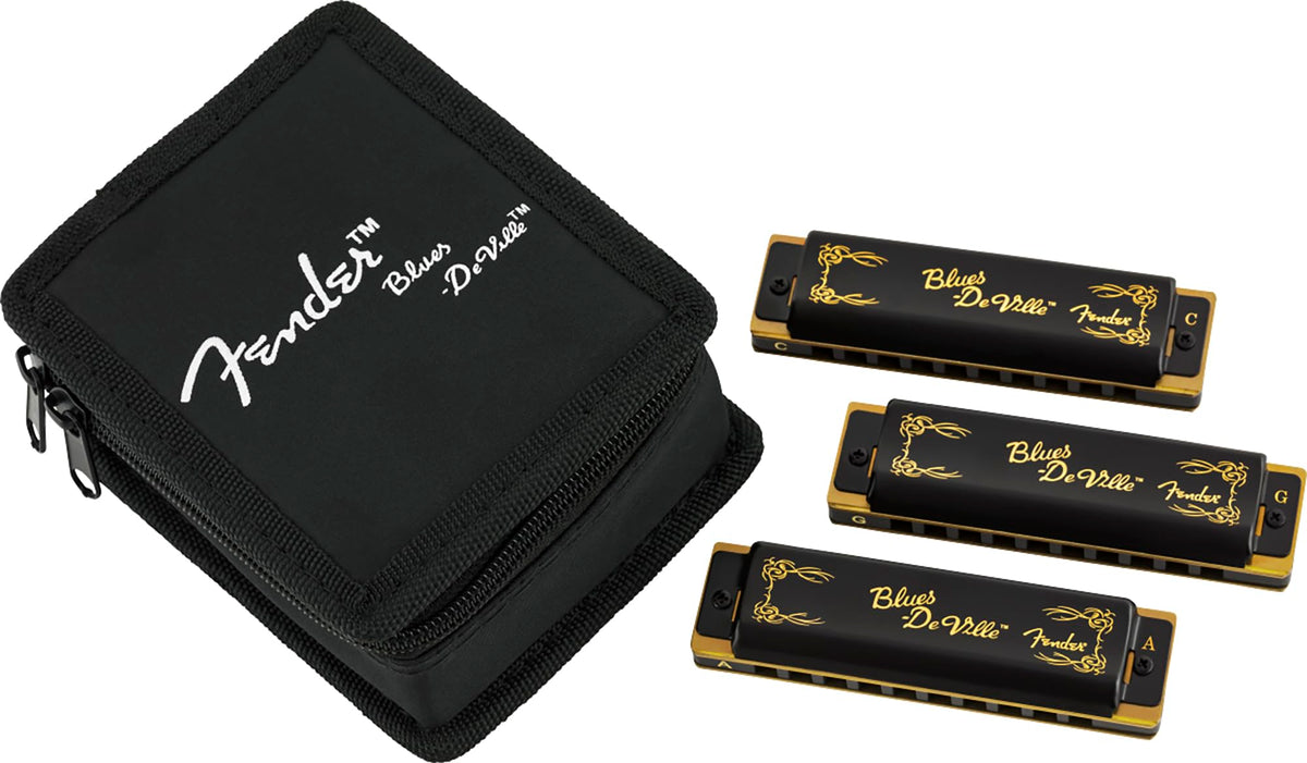 Fender Blues DeVille Harmonica 3 Pack w/ Austin Bazaar Instructional Manual