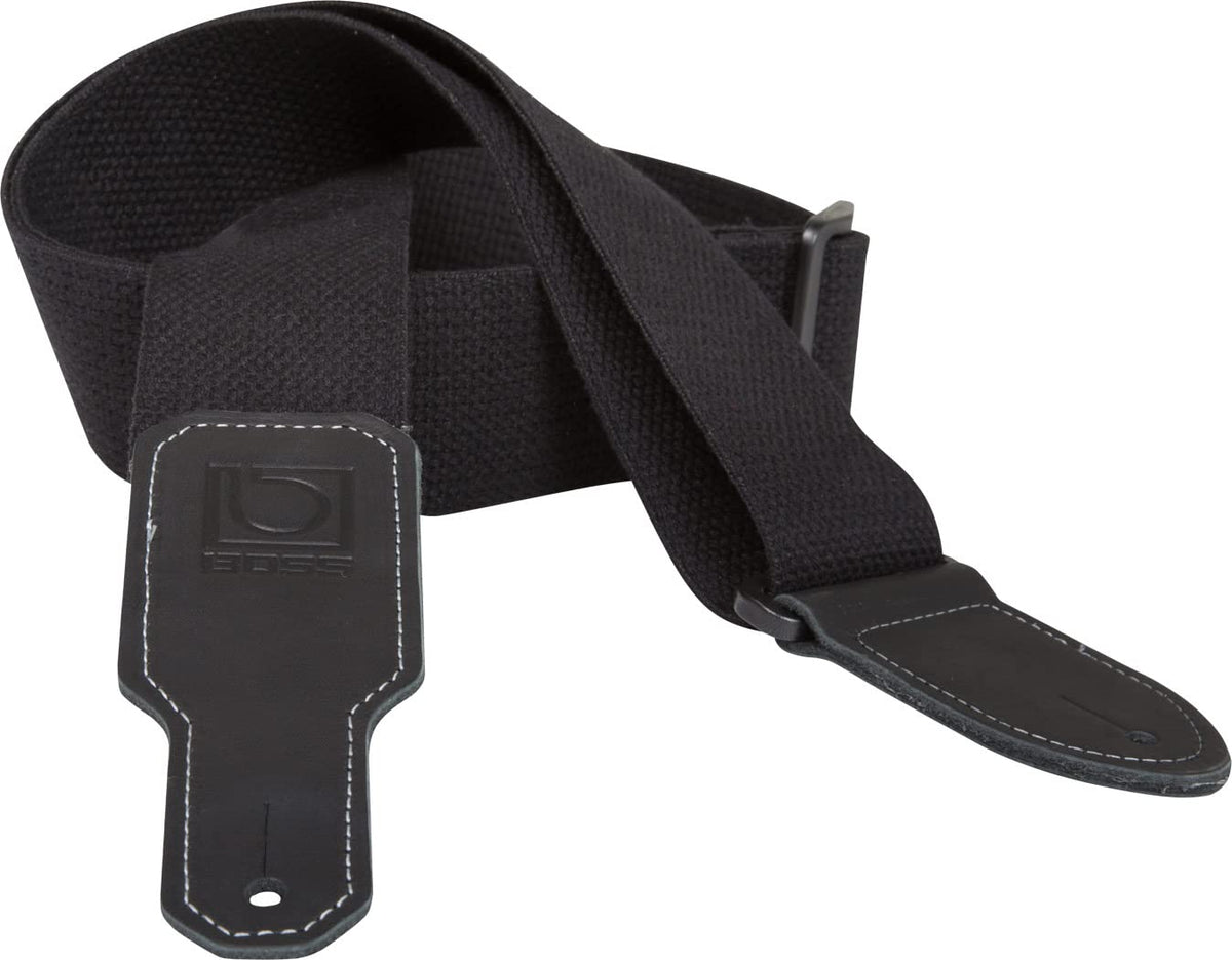 Boss BSC-20 2-Inch Cotton Guitar Strap - Black w/ Picks