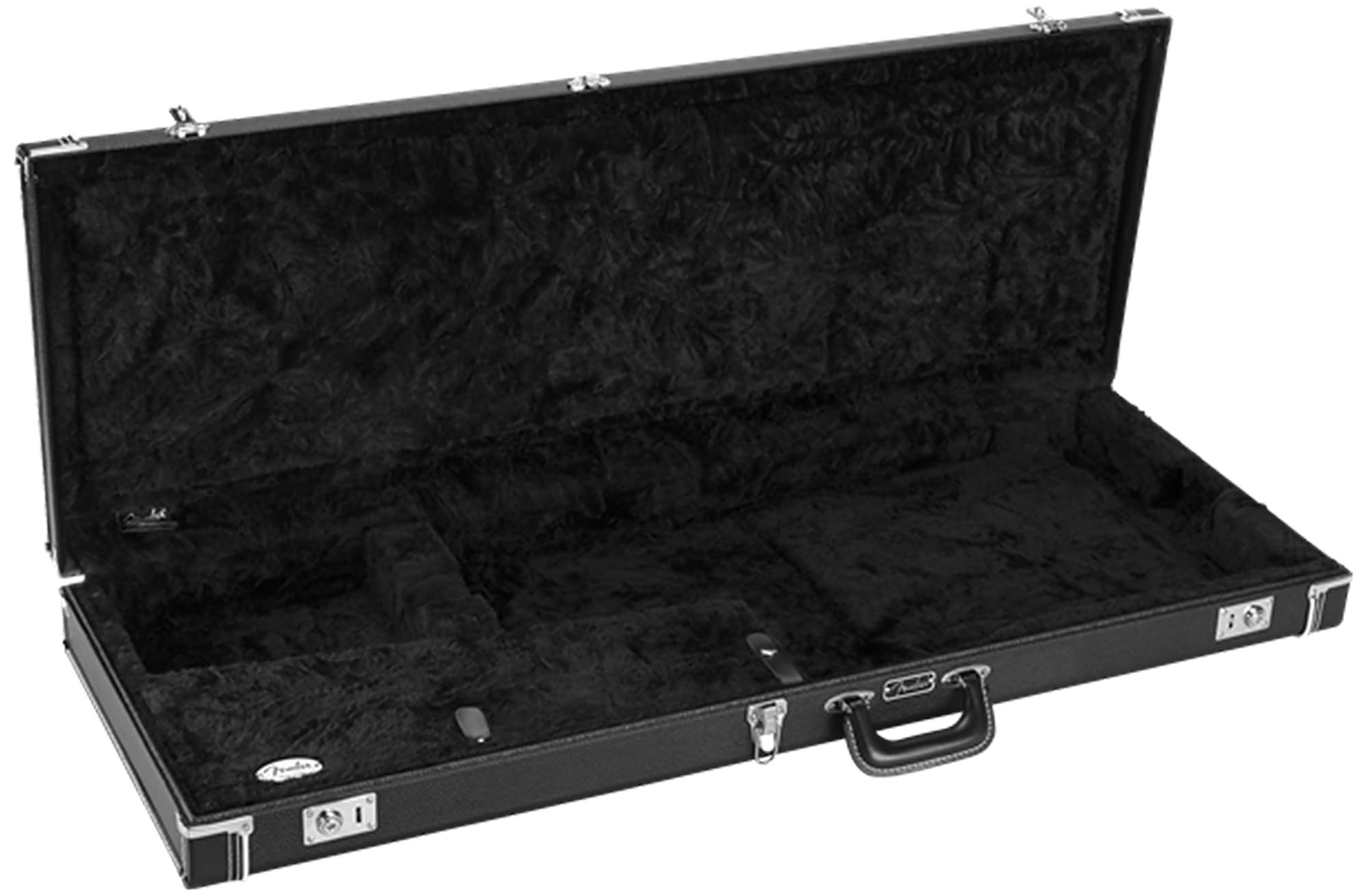 Fender Classic Series Wood Case for Jazzmaster/Jaguar - Black w/ Guitar Strap