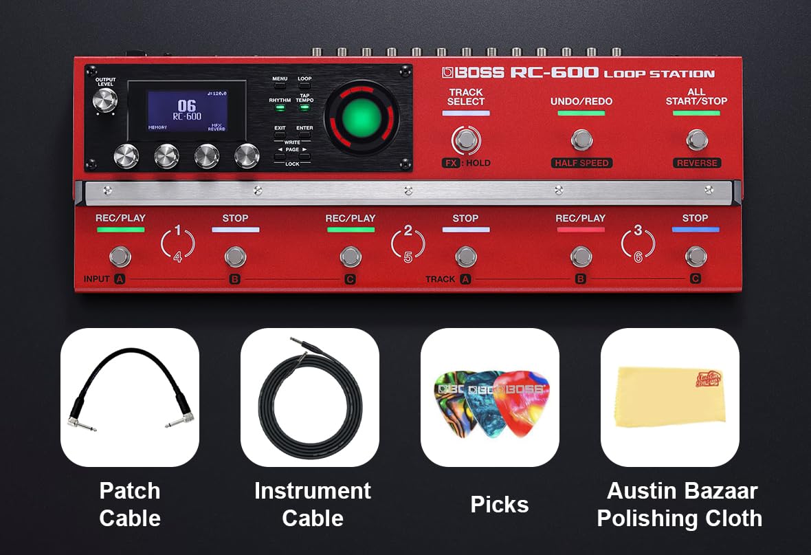 Boss RC-600 Loop Station w/ Instrument Cables