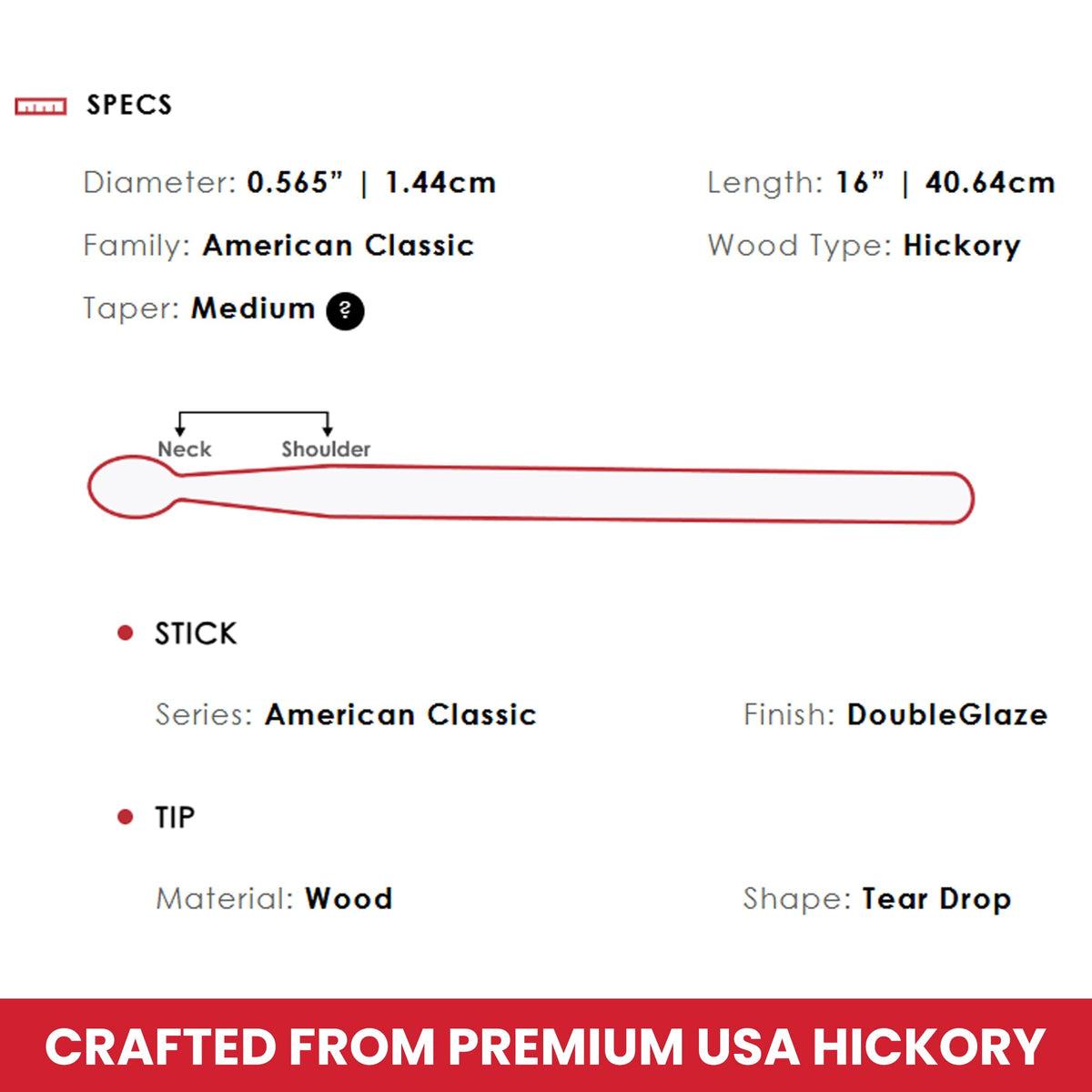 Vic Firth American Classic 5A Double Glaze Drumsticks - 3 Pack