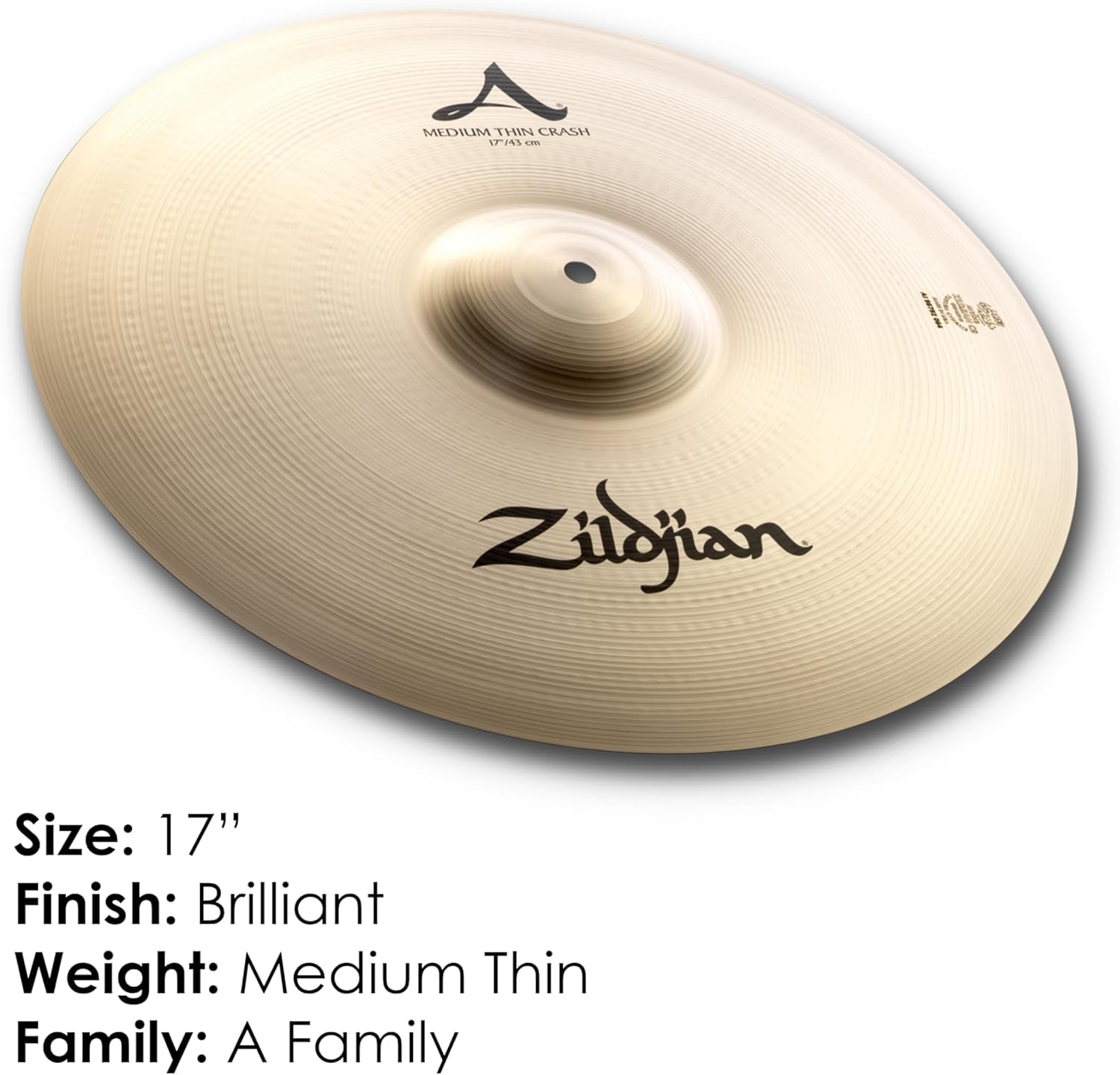 Zildjian A0231 17" A Medium Thin Crash Cymbal