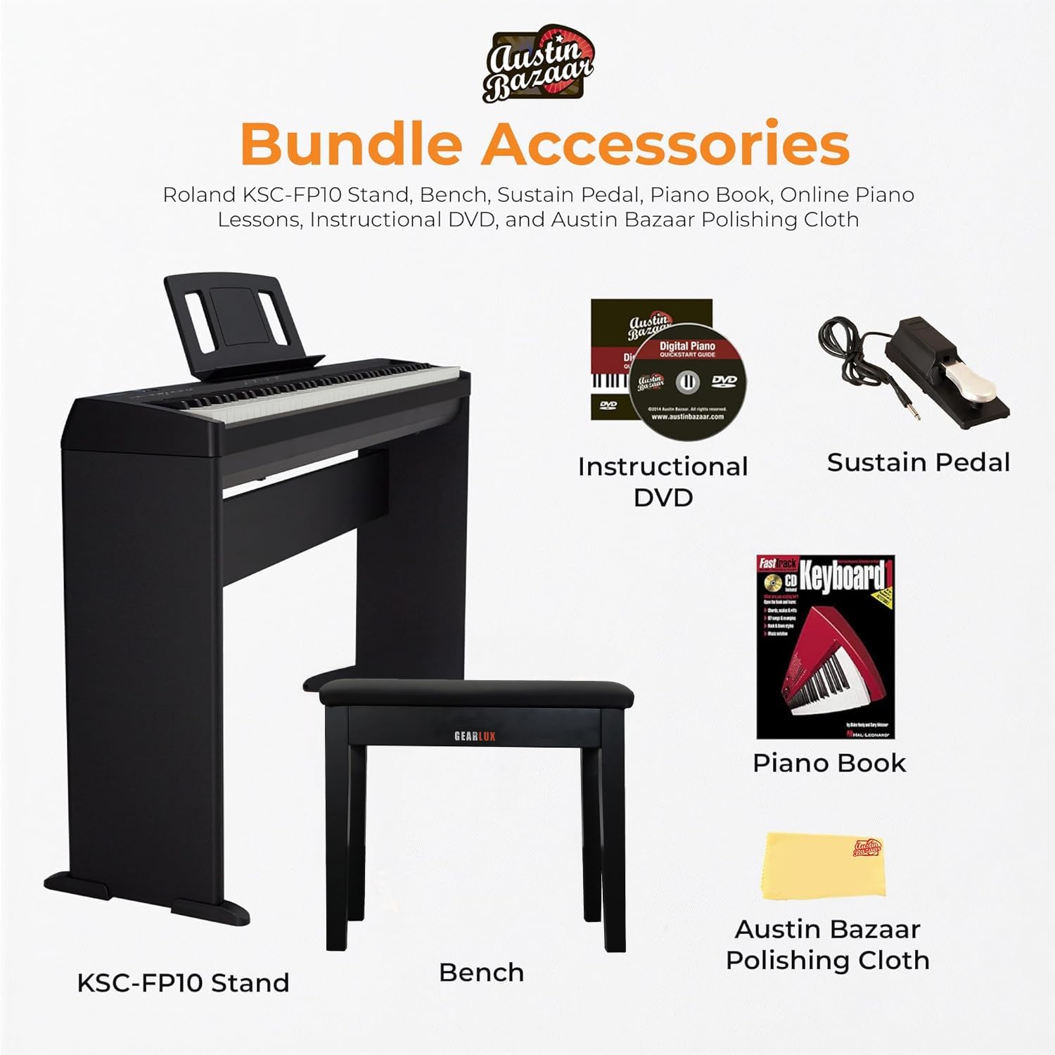 Roland FP-10 88-Key Digital Piano w/ Furniture Stand