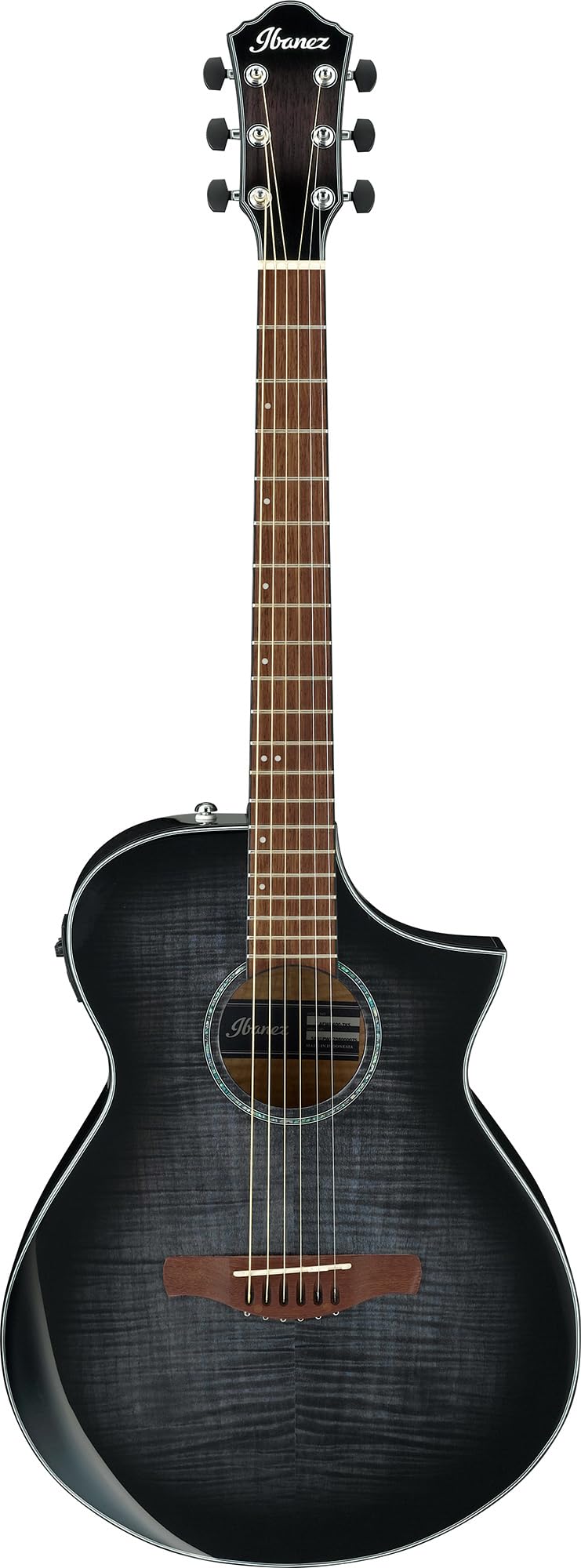 Ibanez AEWC400 Acoustic-Electric Guitar - Transparent Black Sunburst High Gloss w/ Gig Bag
