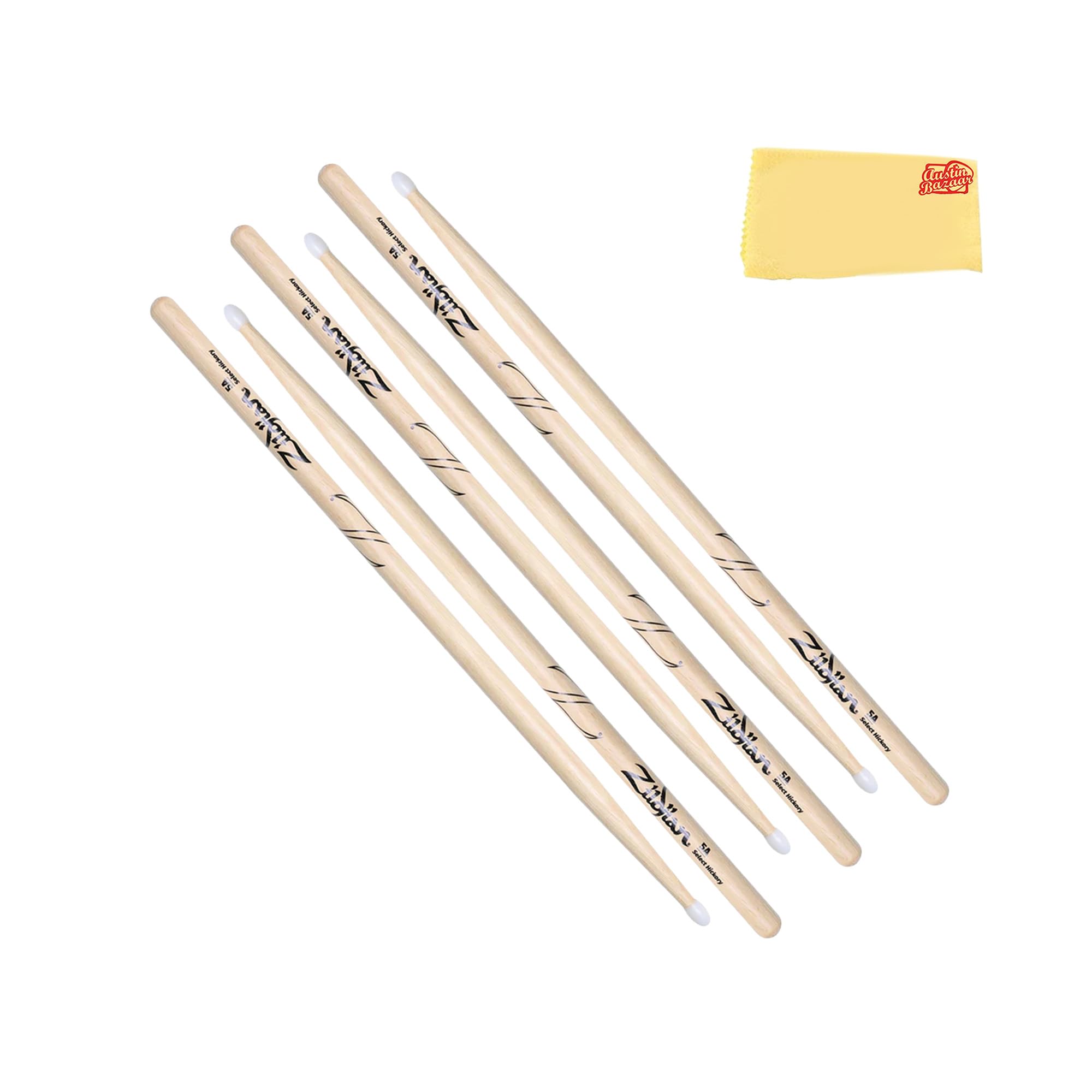 Zildjian 5A Nylon Tip Drumsticks - 3 Pack