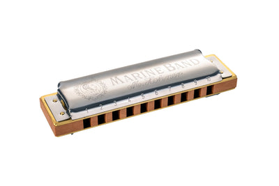Hohner Marine Band 1896 Harmonica - Key of B Flat w/ Instructional Manual