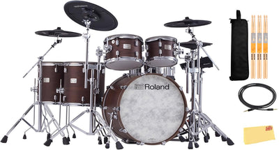 Roland VAD716 V-Drums Acoustic Design Electronic Drum Set - Satin Walnut w/ Drumstick Bag