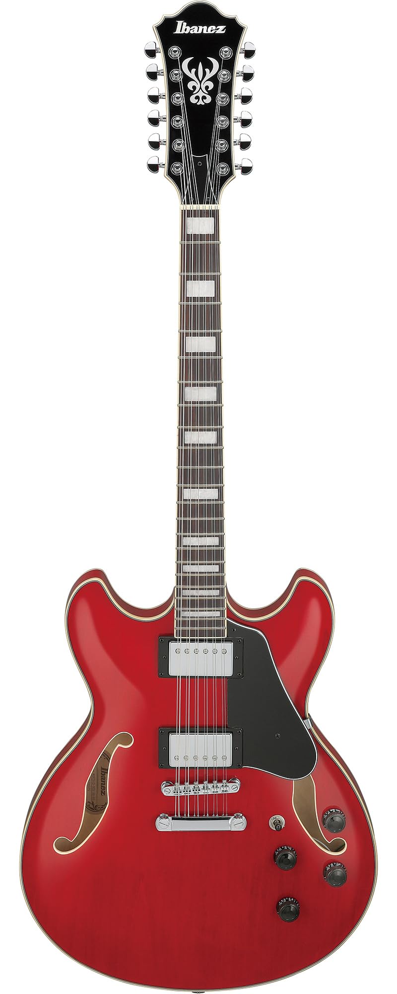 Ibanez AS7312 AS Artcore 12-String Hollow Body Electric Guitar - Transparent Cherry Red w/ Gig Bag