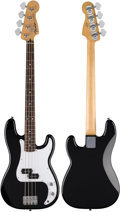 Fender Standard Precision Bass - Black w/ Guitar Cleaning Kit