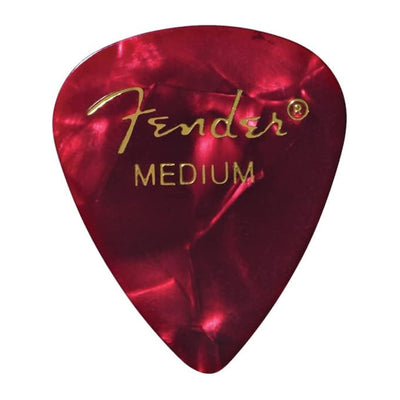 Fender Premium Celluloid 351 Shape Picks, Medium, Red Moto - 12 Pack
