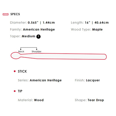 Vic Firth American Heritage 5A Wood Tip Drumsticks - 3 Pack