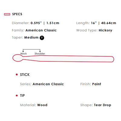Vic Firth American Classic 5B Black Drumsticks - 12 Pack