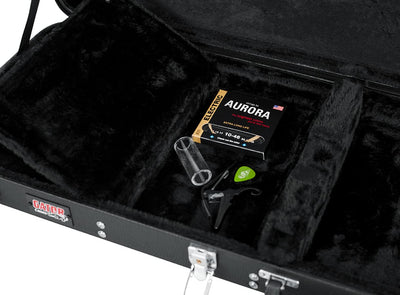 Gator GWE-ELEC Hardshell Wood Case for Electric Guitar w/ Instrument Cable