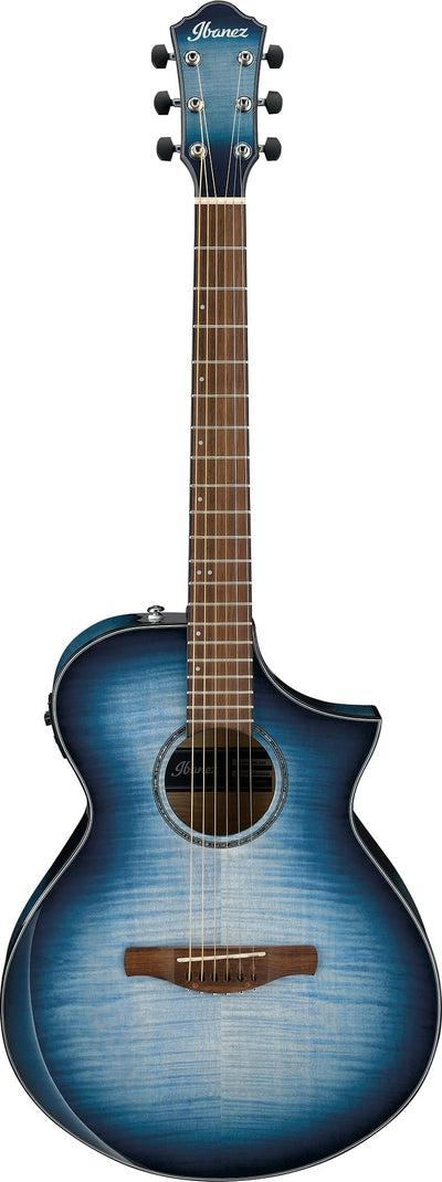 Ibanez AEWC400 Acoustic-Electric Guitar - Indigo Blue Burst High Gloss w/ Gig Bag