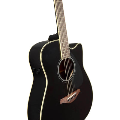 Yamaha FGC-TA TransAcoustic Dreadnought Cutaway Acoustic-Electric Guitar - Black